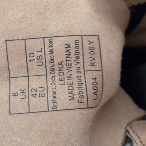 Dr Martens Leona Combat Boots In Saddle Tan Farrier Leather Sz 10 Like New W/Box - Picture 13 of 15